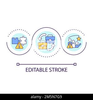 Challenge facing merging companies loop concept icon Stock Vector