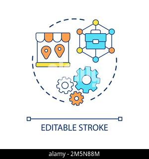 Retail expansion concept icon Stock Vector