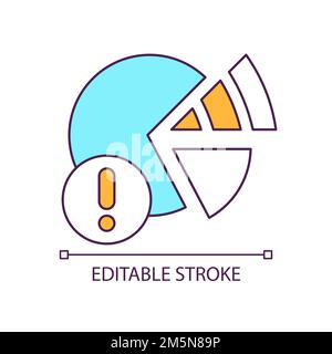 Wrong diagram RGB color icon Stock Vector