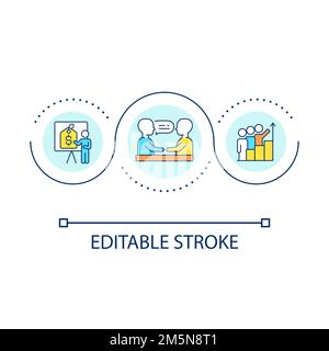 Commercial negotiations loop concept icon Stock Vector