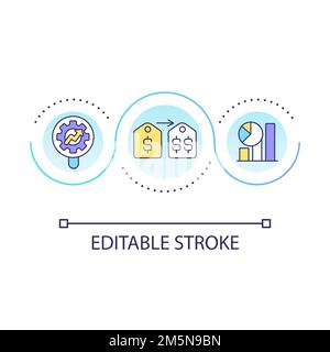 Price analytics loop concept icon Stock Vector