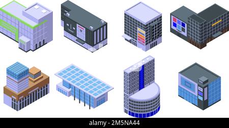 Mall icons set. Isometric set of mall vector icons for web design isolated on white background Stock Vector