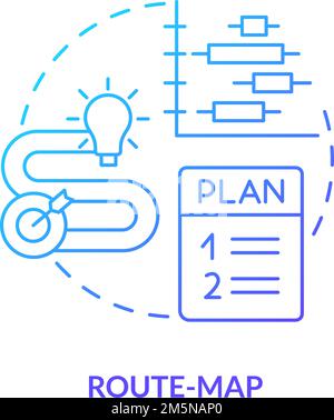 Project planning and scheduling blue gradient concept icons set Stock ...