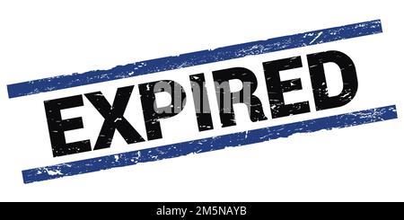 EXPIRED text written on black-blue rectangle stamp sign. Stock Photo