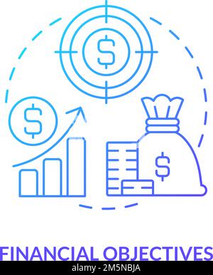 Financial objectives blue gradient concept icon Stock Vector