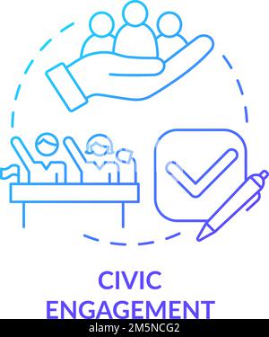 Civic engagement blue gradient concept icon Stock Vector