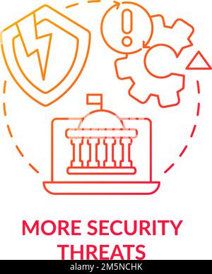 More security threats red gradient concept icon Stock Vector