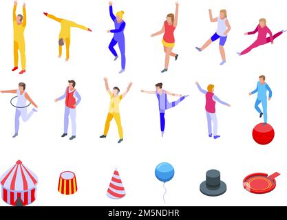 Acrobat icons set. Isometric set of acrobat vector icons for web design ...