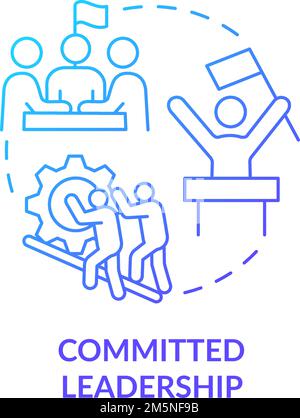 Committed leadership blue gradient concept icon Stock Vector