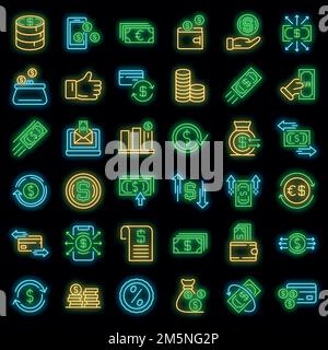 Cash back icons set. Outline set of cash back vector icons for web ...