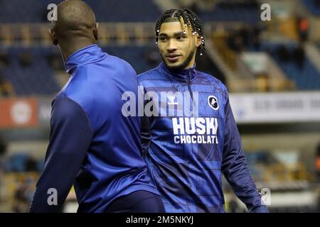 LONDON, ENGLAND. MARCH 6TH Tyler Burey of Millwall controls the ball during  the Sky Bet Championship match between Millwall and Blackburn Rovers at The  Den, London on Saturday 6th March 2021. (Credit