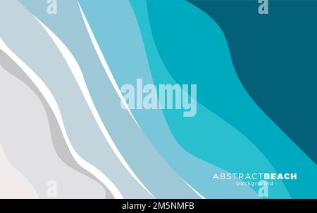 ocean top view, summer beach, seaside natural vacation, tropical beach, seaside scenery background vector illustration Stock Vector