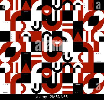 Abstract vector geometric pattern design in Bauhaus style Stock Vector