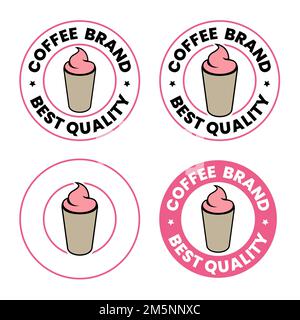 Iced Coffee Icon with Text isolated on a White Background Stock Photo ...