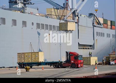 Beginning in late February, the 1st Armored Brigade Combat Team, 1st Armored Division, from Fort Bliss, Texas, began arriving in Korea as the next rotational armored brigade combat team to support 2nd Infantry Division/ROK-US Combined Division and Eighth Army. Stock Photo