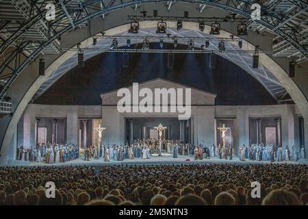 Crucifixion Scene, Oberammergau Passion Play 2022 Stock Photo