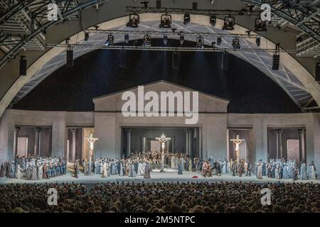 Crucifixion Scene, Oberammergau Passion Play 2022 Stock Photo