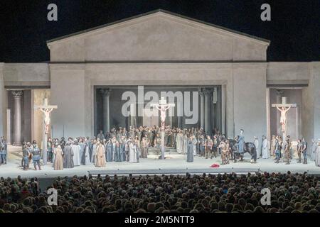 Crucifixion Scene, Oberammergau Passion Play 2022 Stock Photo