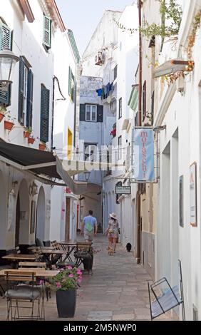 Old Town Street in Mao, Mahon, Menorca, Spain Stock Photo