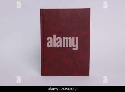 red color leather diary stock image,  diary isolated white background mockup image Stock Photo