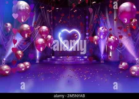 Aperturee Red Painted Love Valentines Day Room Set Backdrop main image 1