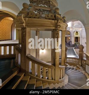 Neues Rathaus, interior view, Wilhelminian palace-like magnificent building in eclectic style, Hanover, Lower Saxony, Germany Stock Photo
