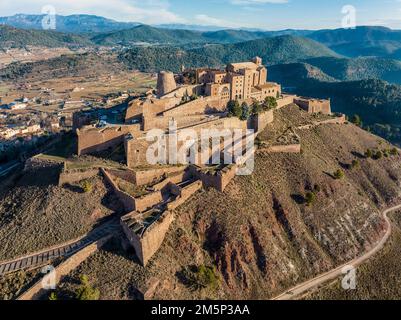 Cardona castle is a famous medieval castle in Catalonia. side view Stock Photo