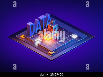 Big data flow 3D isometric abstract web infographic design. Business management isometric design minimal background. System technology, global network Stock Photo