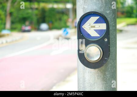 close up of crossing signal button in singapore  Stock Photo