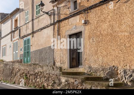 Felanitx, Spain; december 30 2022: Typical architecture of the Majorcan town of Felanitx at sunrise. Island of Mallorca, Spain Stock Photo
