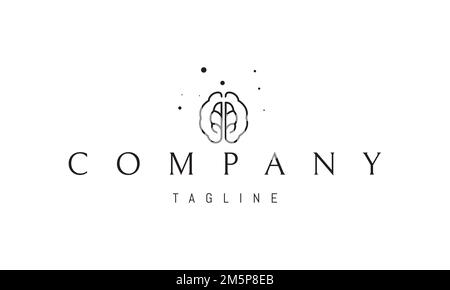 Vector logo on which an abstract image of a human brain with an oak leaf inside. Stock Vector