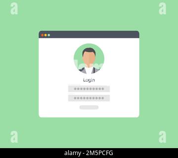 Registration form and login form page logo design. Secure login and password. User-friendly design materials. Modern screen design for web design. Stock Vector