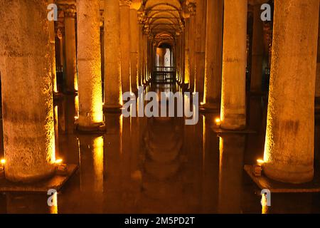 Basilica Cistern (The Sunken Cisern) in Istanbul, Turkey Stock Photo