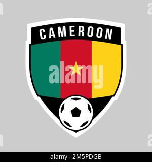 Illustration of Cameroon Shield Team Badge for Football Tournament Stock Photo