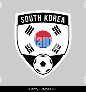 Illustration of South Korea Shield Team Badge for Football Tournament Stock Photo