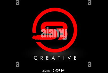 SB S B Brushed Vector Letter Logo Design with Creative Modern Brush ...