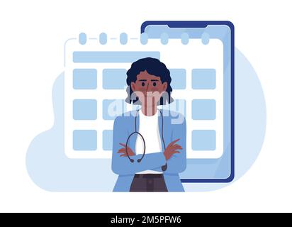 Scheduling visit to doctor flat concept vector illustration Stock Vector