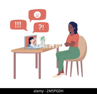 Negative feedback semi flat color vector character Stock Vector