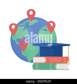 International universities flat concept vector illustration Stock Vector