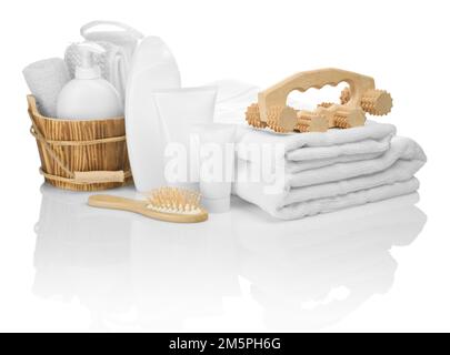 big set of wooden and plastic articles Stock Photo