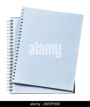Blank spiral notebooks isolated on white. Stock Photo