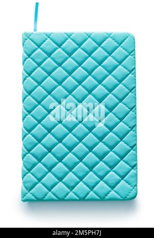 blue colored soft leather isolated notepad Stock Photo