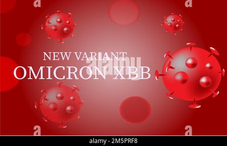 coronavirus omicron XBB varient with background and text new variant omicron xbb. 3D illustration. covid 19 varirient and global pandamic. Stock Photo