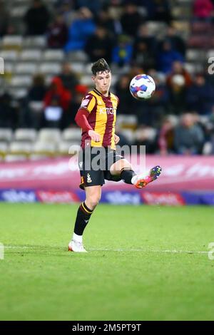 The University of Bradford Stadium, Bradford, England - 29th December 2022 Matty Foulds (14) of Bradford City - during the game Bradford City v Rochdale, Sky Bet League Two,  2022/23, The University of Bradford Stadium, Bradford, England - 29th December 2022 Credit: Arthur Haigh/WhiteRosePhotos/Alamy Live News Stock Photo