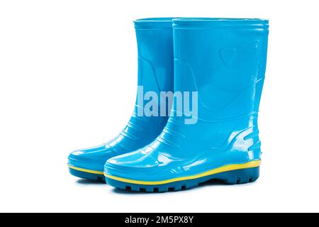 rubber garden boots isolated on white Stock Photo
