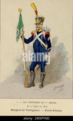 4 Figurines CBG Empire Voltigeurs Légère 1809 – Plomb Peint