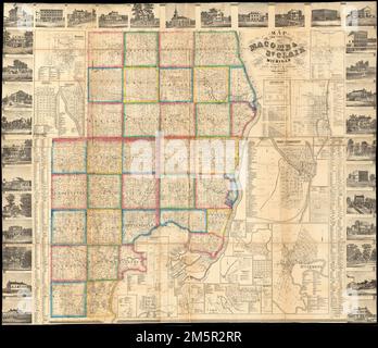 Romeo Village, Bruce & Washington, Michigan 1859 Old Town Map Custom Print  - Macomb Co. - OLD MAPS