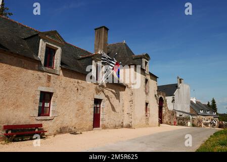 Ile d'Arz, city hall in le bourg, Golfe du Morbihan, Morbihan, Bretagne, Brittany, France, Europe Stock Photo