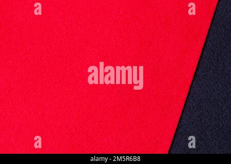 Red and black color felt textile fabric texture background. Top view Stock Photo