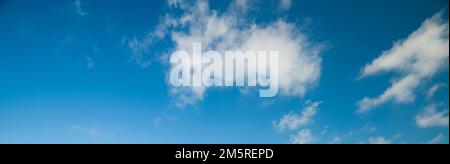 High resolution panoramic blue cloudy sky background Stock Photo